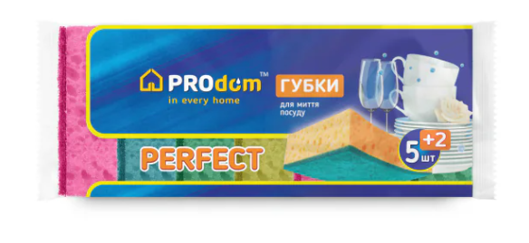 Губка кухонна 5+2 шт пориста "PERFECT" PRODOM